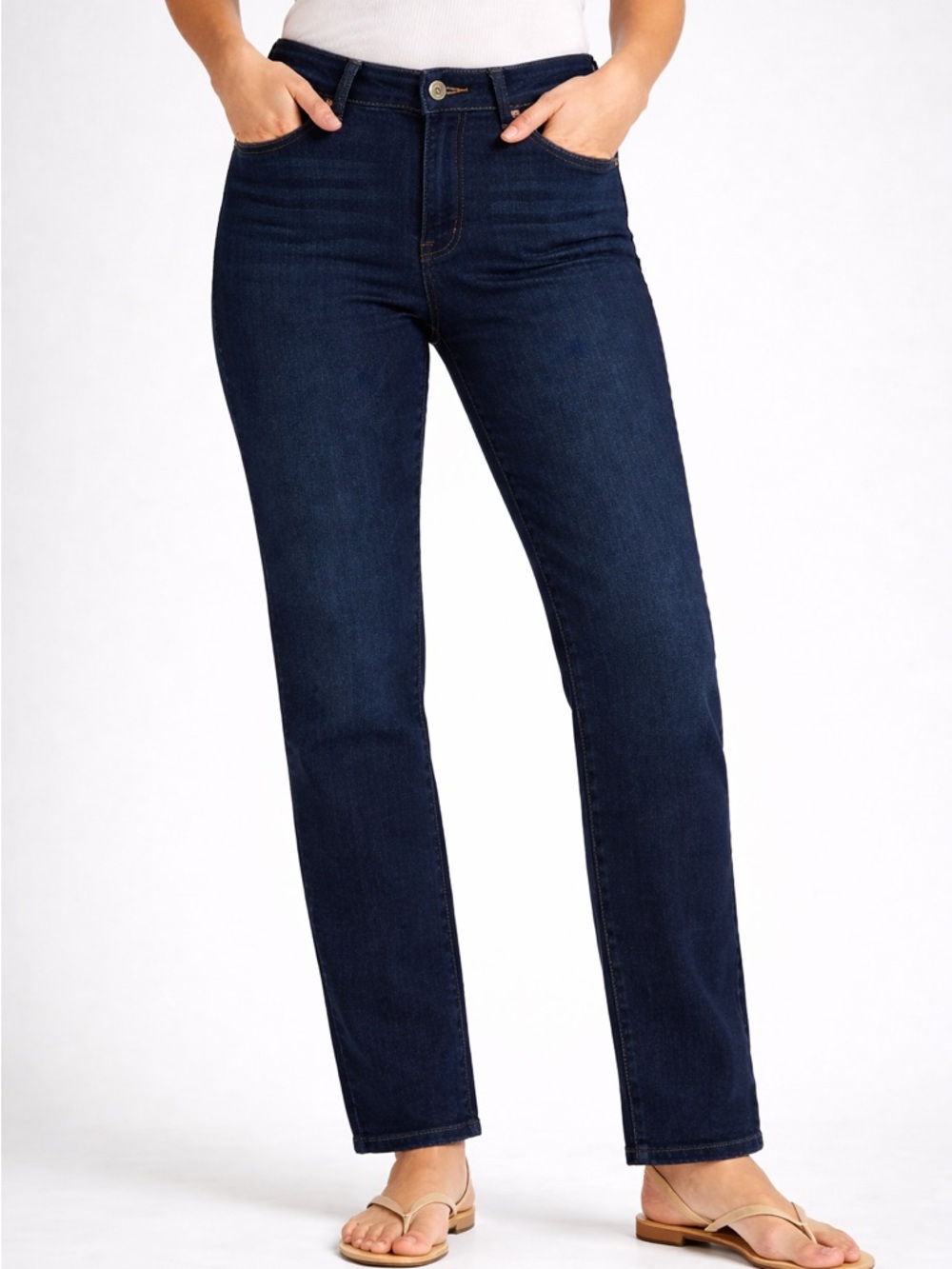 Mandolino Dark Blue Straight Leg Jeans Sz 6 (C63)
